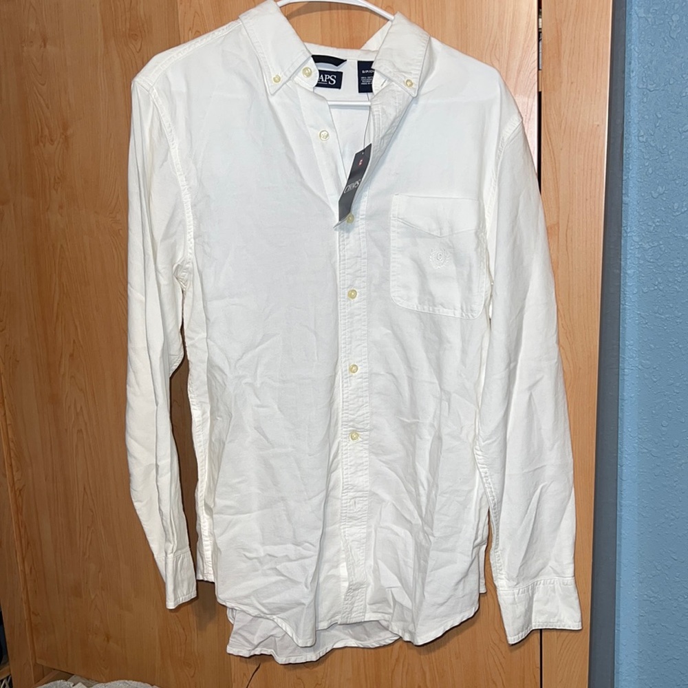 Chaps White Cotton Button Down